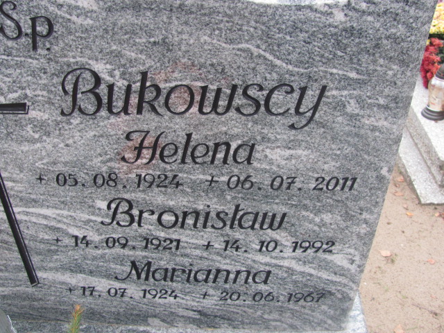Marianna Bukowska 1924 Pogódki - Grobonet - Wyszukiwarka osób pochowanych