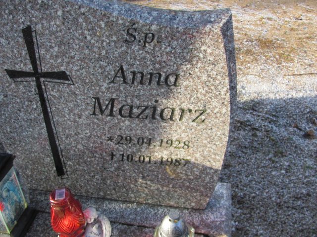 Anna Maziarz 1928 Pogódki - Grobonet - Wyszukiwarka osób pochowanych