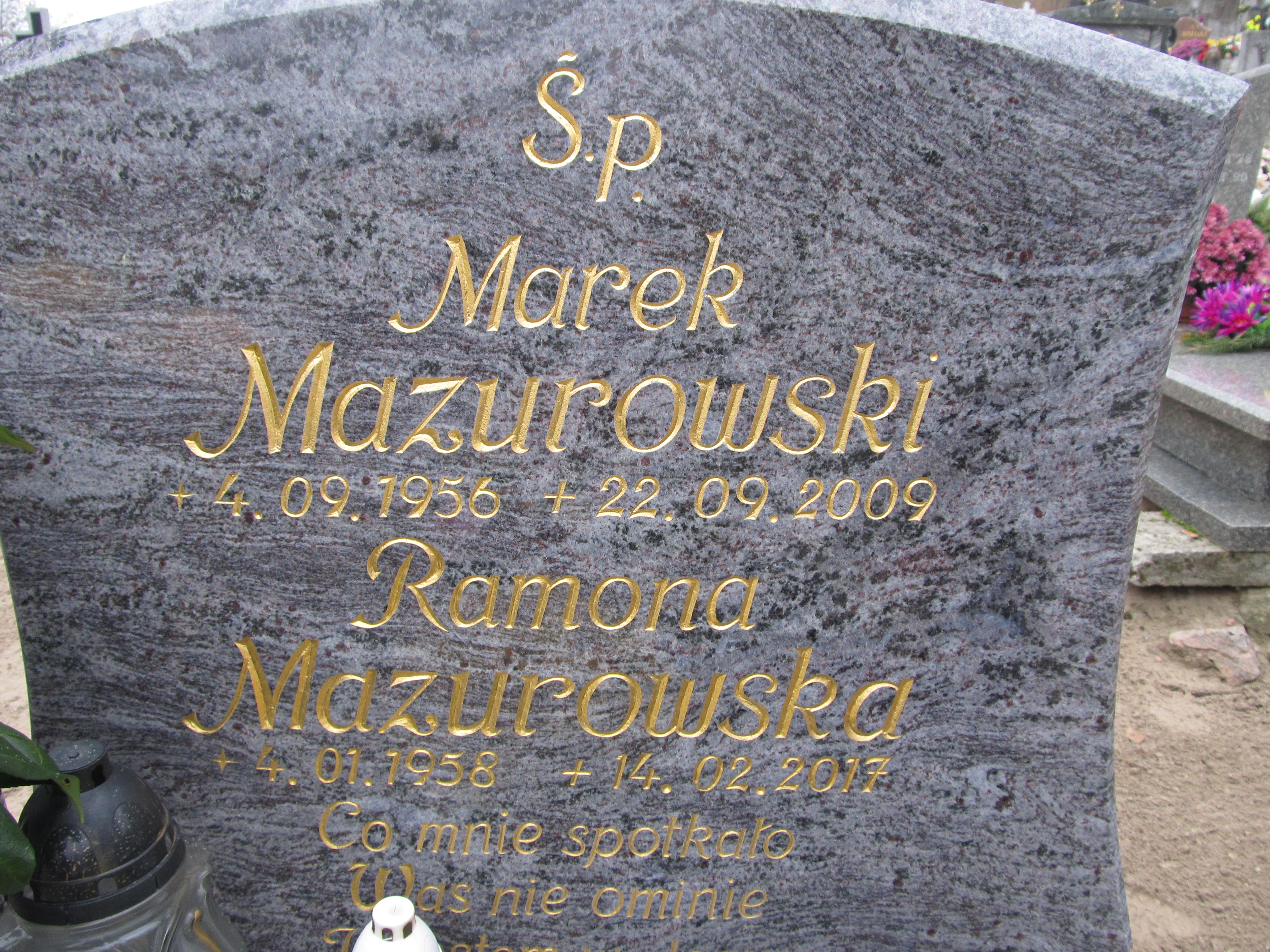 Ramona Mazurowska 1958 Pogódki - Grobonet - Wyszukiwarka osób pochowanych