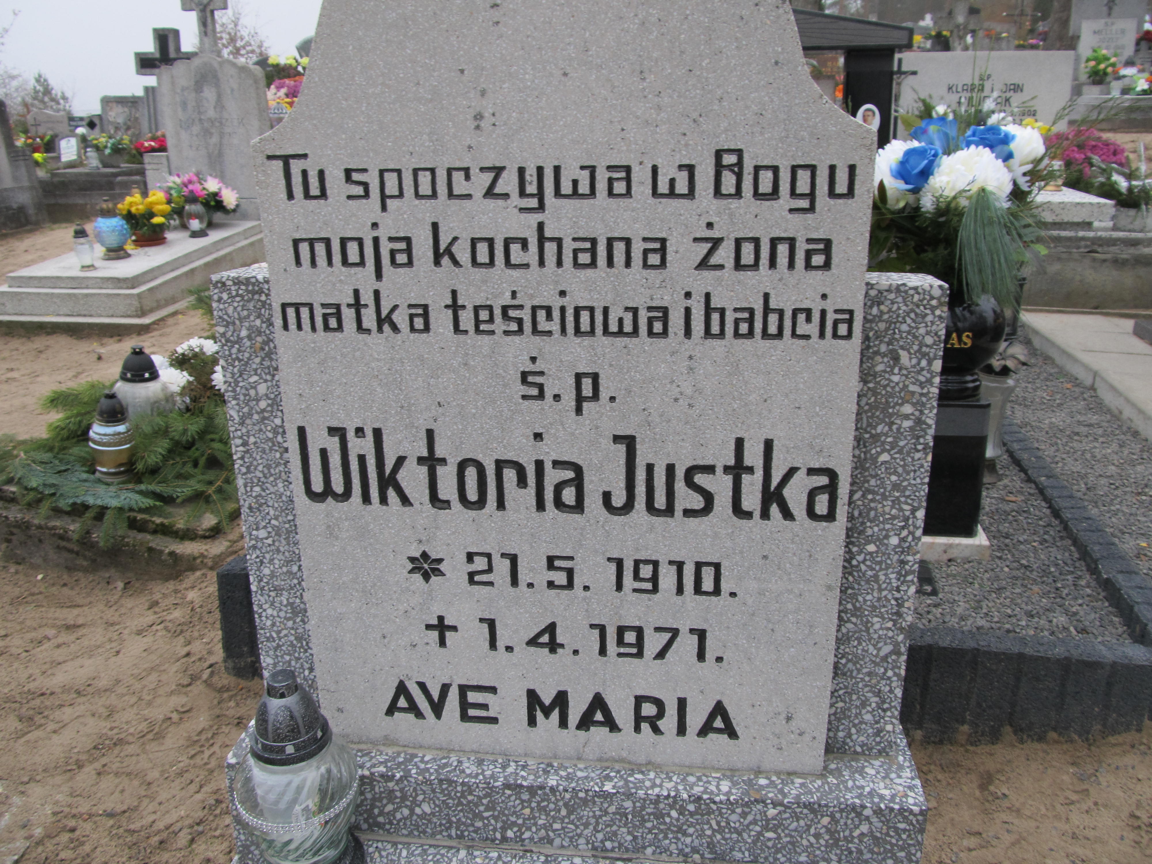 Wiktoria Justka 1910 Pogódki - Grobonet - Wyszukiwarka osób pochowanych